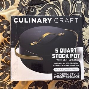 Culinary Craft Black & Gold 5 qt Stock Pot